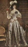 A painting of Alcina Dimitrescu found inside Castle Dimitrescu