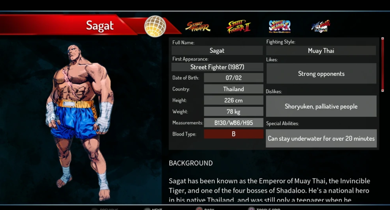 Day 16 of the evolution of street fighter themes. Today is Sagat. #str