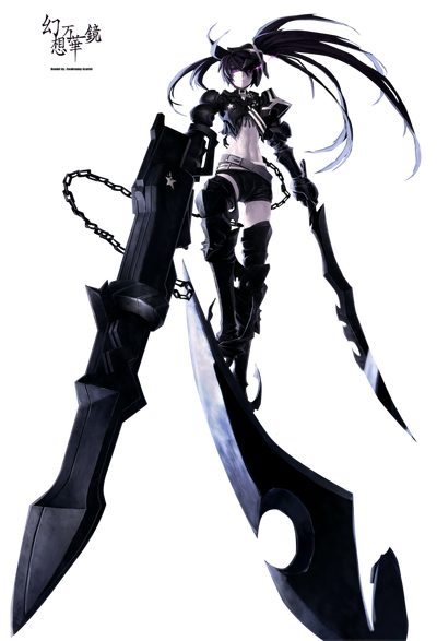 Insane black cheap rock shooter figure