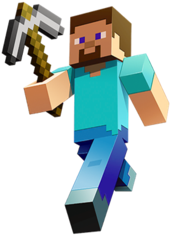 minecraft steve with diamond pickaxe