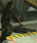 Giovanni walking with a Stake Gun