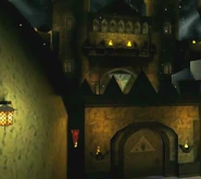 Magical wards, or perhaps some other component of a magical security system, at the entrances