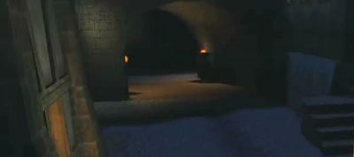 In Redemption's , the Golem is just after the arch in the background, followed by Josef and his Tunnels, and behind is only the entrance from the main part of town. In Multiplayer's Temesvar, behind is the spawning point, and the Temesvar Inn, and Melmoth spawns near the stairs. The turn to the left goes to the gypsy merchant Sorvena, and past the arch is Sheriff Blazej and the nun