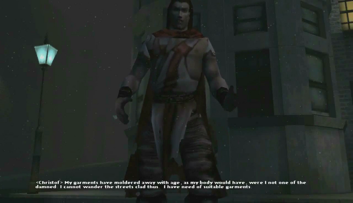 "Now all my reason is thrown down. Surely my sleep hath made me mad. For if I am yet sane, then the world is become a lunatic asylum. Towers of glass loom over the tallest cathedral spires. Juggernauts of steel hurtle through the streets of London. The Roman roads, which once I walked as a young Crusader, are now fused into a single ribbon of black stone. And those roads are clogged with night-walking Londoners, heedless of the danger from the vampires among them. Are they so emboldened by the phantom torches which pierce the night and stab my eyes? Surely my world has died, and all I love lies buried with it