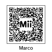 Marco's official QR Code, with the name written in English