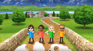 Hayley, Rachel, and Jake participating in Ram Jam in Wii Party