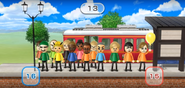 Ian, Gabi, Emma, Sakura, Nelly, Takashi, Megan, Marisa, and Lucia featured in Commuter Count in Wii Party