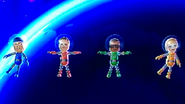 Michael, Miguel and Alisha participating in Moon Landings in Wii Party