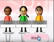 Keiko with Hayley and Susana in Wii Party.