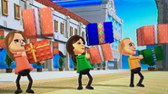 Ursula, Fumiko and Fritz participating in Shifty Gifts in Wii Party