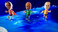 George, Matt and Tyrone partcipating in Space Brawl in Wii Party