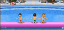 Shinta, Ren, and Ryan participating in Splash Bash in Wii Party