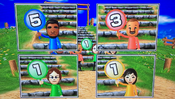 Patrick, Marco, Giovanna and Misaki participating in Strategy Steps in Wii Party