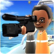 Will holding a camera on the Wakeboarding boat in an unused graphic for Wakeboarding.