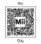 Rin's official QR Code, generated by HEYimHeroic by extracting her Mii data file.