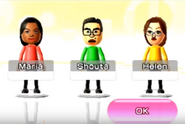 Maria with Shouta and Helen in Wii Party.