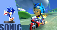 Akira in a Mario Kart 8 trailer as sonic.