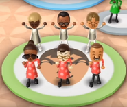 Stephanie, Hiroshi, Greg, Gwen, Asami, and Marco featured in Swap Meet in Wii Party