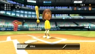 Mike batting in Baseball.