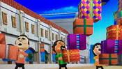 Rainer, Kentaro and Rin participating in Shifty Gifts in Wii Party