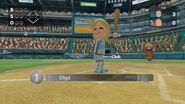 Olga batting in Baseball.