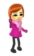 Susie wearing a Winter dress in a Wii Party U Artwork.