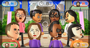 Helen, Miyu, Ai, Keiko, Michael, Elisa, Hiroshi, and Marisa featured in Smile Snap in Wii Party