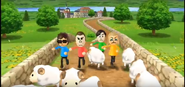 Rainer, Takumi, and Holly participating in Ram Jam in Wii Party