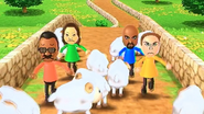 Matt, Hiroshi, Tomoko and Barbara participating in Ram Jam in Wii Party