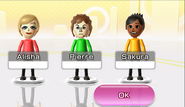 Sakura with Pierre and Alisha in Wii Party.