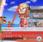 Nelly in Swordplay Duel.