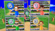 Elisa, Luca, Steve and Yoshi participating in Strategy Steps in Wii Party