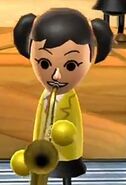 Naoko playing the saxophone