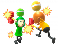 Barry (in yellow) in a Wii Party U Artwork.