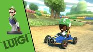 Joseph in a Mario Kart 8 trailer.