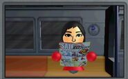 Xixi reading a magazine in Battleground Z.