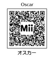 Oscar's official QR Code, generated by HEYimHeroic by extracting his Mii data file.