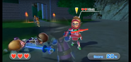 Nick wearing Red Armor in Swordplay Showdown