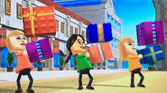 Slike, Keiko and Gabi participating in Shifty Gifts in Wii Party