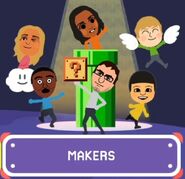 Jeff with Sara, Bernd, Faustine, Pavel, and Pian-Pian in the Super Mario Maker Course World main menu.