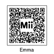 Emma's official QR Code, with the name written in English. its old facial residues are not displayed correctly