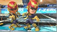 Araceli and Pit wearing the Captain Falcon suit on SSB4.