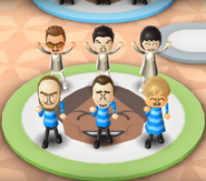 Cole, Pablo, Rin, Ian, Rainer, and Megan featured in Swap Meet in Wii Party