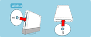 From Nintendo's website. Image showing how to insert a disc into a Wii.