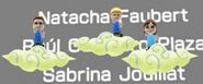 Joost, Pedro, and Marit floating in cloud doing Kung Fu in the Wii Fit U end credits.