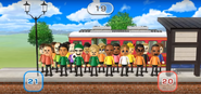 Michael, Ian, David, Shinnosuke, Megan, Eduardo, Patrick, Greg, Sota, Tyrone, Andy, and Pierre featured in Commuter Count in Wii Party