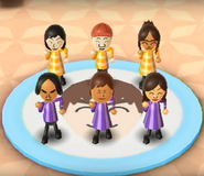 Misaki, Chika, Tatsuaki, Steph, and Fumiko featured in Swap Meet in Wii Party