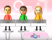 Rachel with Shinta and Susana in Wii Party.