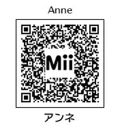 Anne's official QR Code, generated by HEYimHeroic by extracting her Mii data file