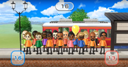Ian, Lucia, Sarah, Midori, Jackie, Ai, Victor, Andy, Fritz, Sakura, Ashley, Stephanie, Nelly, Matt, Tyrone, and George featured in Commuter Count in Wii Party
